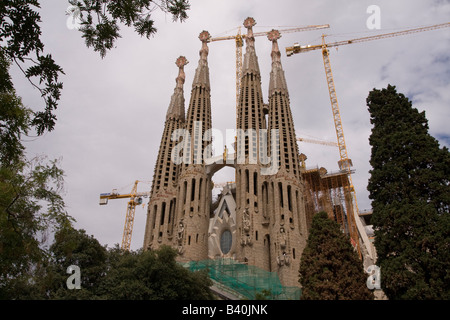 Antoni Gaudi`s Sagrada Familia , an as yet unfinished church Stock Photo